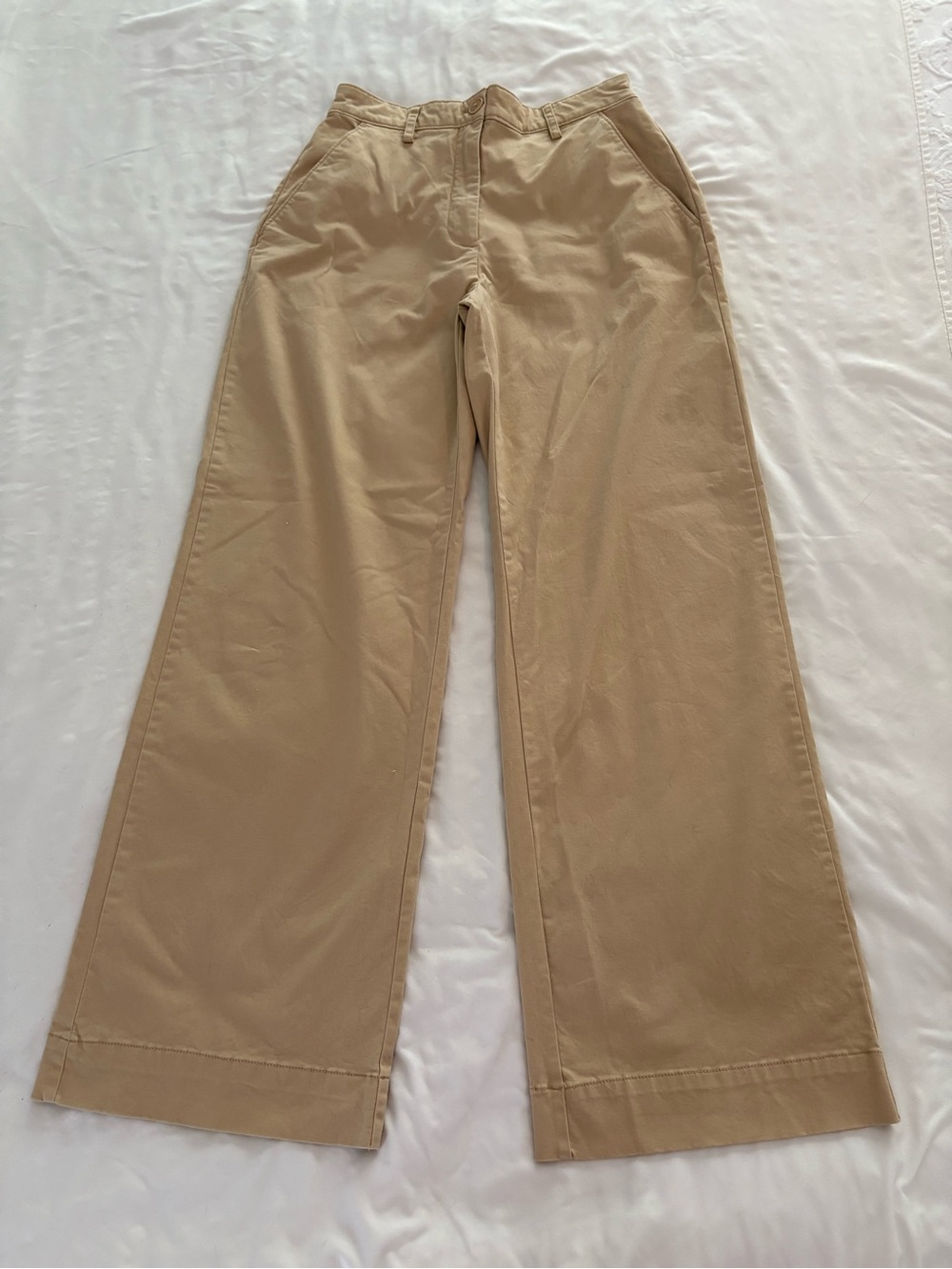 Womens Abercrombie and Fitch Wide-Leg Chino Pants